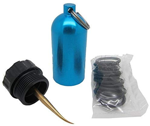 Scuba Choice Mini Tank Key Ring with Brass O-Ring Pick & 10 O-Rings, Removal Tool for Diving Gear Equipment Maintenance, Compact Durable Design (Blue)