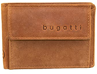 bugatti Volo Mini Leder-Geldbörse für Herren – kleines Portemonnaie in edler Geschenkbox - Cognac