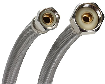 Fluidmaster B1F20 Faucet Connector, Braided Stainless Steel - 3/8 Female Compression Thread x 1/2 F.I.P. Thread, 20-Inch Length