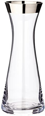 EDZARD Karaffe Hendrik, mundgeblasenes Kristallglas mit Platinrand, Wasserkaraffe aus Glas, Höhe 27 cm, ø 11 cm, Füllmenge 0,8 Liter