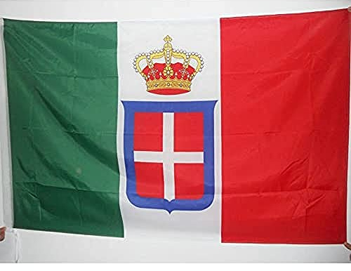 AZ FLAG Bandiera Regno d'Italia Corona 90x60cm - Bandiera Reale Italiana 60 x 90 cm Foro per Asta