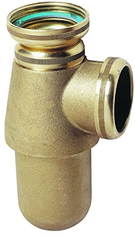 Wirquin SL501C Siphon d'évier classique ⌀40 mm en laiton réglable en hauteur, blanc