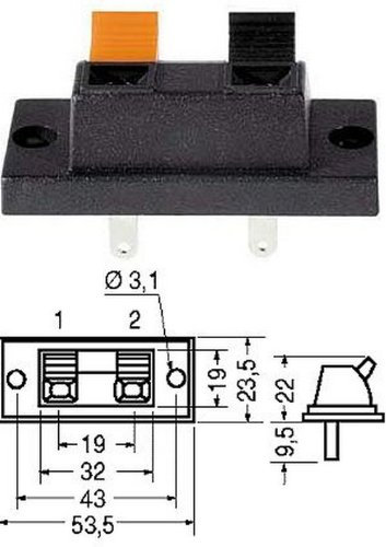 1 x MORSETTIERA 2 POLI PER CASSE ACUSTICHE