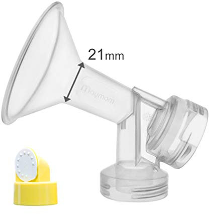 21mm Einteilige Brustauflage mit Ventil und Membran für Medela Milchpumpen; Ersetzen Medela Personal Fit 21 mm Brustschild und Stecker;hergestellt von Maymom