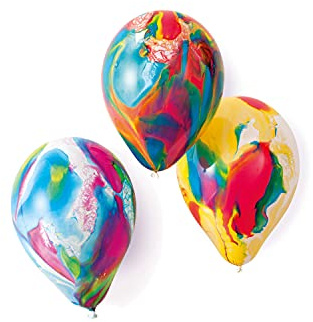 Amscan 6483 - 8 Latexballons Marmor sortiert, Durchmesser 17,8 cm, Dekoration, Luftballon, Geburtstag, Themenparty