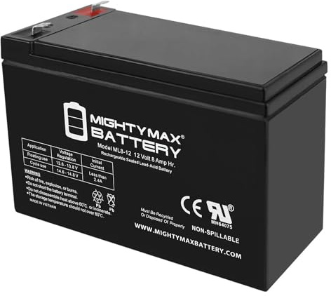 ML8-12 - 12 Volt 8 AH, F1 Terminal, Rechargeable SLA AGM Battery