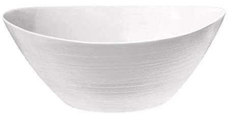 Fitting Gifts Bistro Professional Collection XL Oval Shaped Prometeo Deep Serving/Salad Bowls in Brilliant White (2 Pieces)
