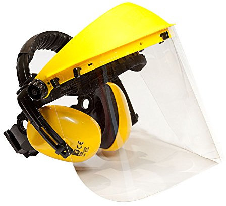 Viwanda Gesichts- und Gehörschutzkombination (großes 40x20cm klares Visier) EN 166