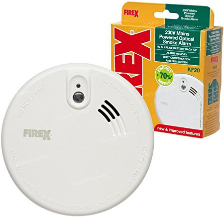 New Kidde FireX KF20 Mains Powered Optical Smoke Alarm Fire Detector with 9V Battery Backup