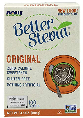 Now Foods Better Stevia Packets, Original - 100 Packets - 100 Unidades