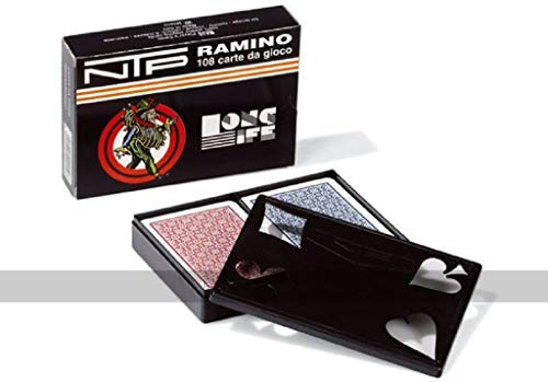 NTP Carte da Gioco Ramino realizzate in PVC Resistenti e Durevoli, 2 Mazzi Long Life da 55 Carte francesi con 4 Jolly, Carte Scala 40, Poker, Burraco e Altri Giochi di Carte, 100% Made in Italy