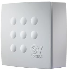 Vortice 11945 Quadro Micro 100 T HCS Centrifugal 2 Speed Bathroom Extractor Fan with Humidity Control