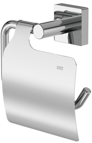 Lenz Toilettenpapierhalter RAIN Chrom mit Deckel – wandmontierter WC-Papierhalter aus Metall – staubgeschützt, kleben oder Bohren – für Bad & Gäste-WC - 2213702