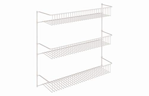 ClosetMaid 3-Tier Hanging Wall Mounted Metal Rack for Spices, Shelf Storage, Pantry Organization, Laundry, Kitchen, Bathroom, White, 8022