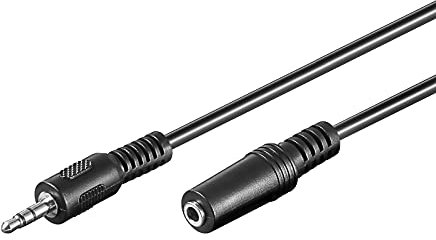 Goobay 50431 Kopfhörer- und Audio Verlängerungskabel AUX; 3-polig; 3,5 mm Klinke 3,5 mm Stecker (3-Pin, stereo) auf Klinke 3,5 mm Buchse (3-Pin, stereo), Schwarz, 2 Meter