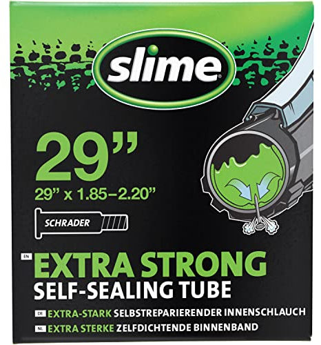 Slime 30078 Bike Inner Tube with Slime Puncture Sealant, Self Sealing, Prevent and Repair, Schrader Valve, 29 x 1.5-2.3