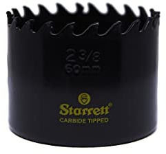Starrett Tungsten Carbide Tipped Hole Saw - CT238 Deep Cut Holesaw Cutter - For Wood Suspended Flooring Reinforced Concrete & Fibreglass - 60MM