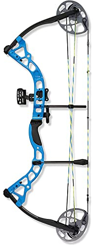 DIAMOND ARCHERY Prism Fully Equipped Adjustable Durable Compound Bow, 5-55 lbs, Electric Blue, Left Hand