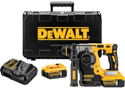 DEWALT 20V MAX* SDS Rotary Hammer Drill Kit, 5-Ah Batteries (DCH273P2)
