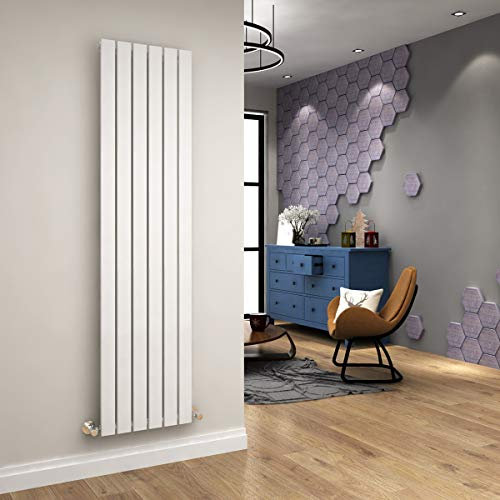 ELEGANT Modern Radiator 1800 x 452mm Vertical Flat Panel Radiator Single Panel White Rad for Living Room Kitchen Bathroom
