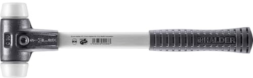 Halder 3707.03 Simplex 1 lb. Soft-Face Mallet with Superplastic Inserts on Both Sides, Reinforced Cast Iron Housing, and Fiberglass Handle