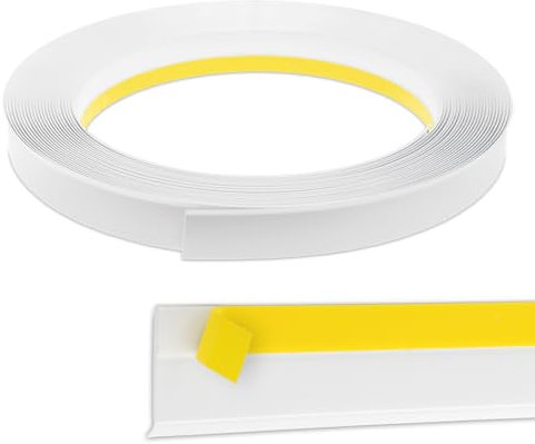 Nobily Fensterleiste 40mm mit Lippe, 1 m bis 50 m/PVC - Fensterleisten Flachleisten Kunststoffleisten Profileleisten Abschlussleisten Zierleisten zur Fenster Montage, Made in Germany