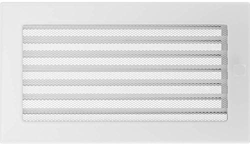 Kratki.pl - Grille d'aération avec volet de règlage - Blanche - 17x30 cm