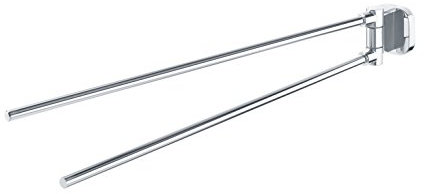 Tiger Ramos Portasciugamani a 2 Bracci, Acciaio Inox, Cromato, 5 x 5,9 x 45,1 cm