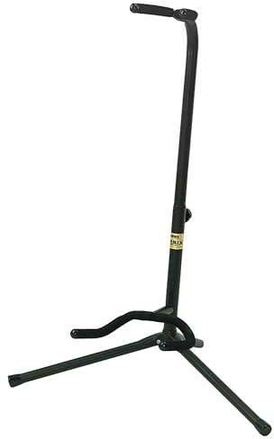 BSX 518070 De Luxe gitarrstativ (justerbar höjd från 60 – 83 cm, stativ 55 x 35 cm) svart