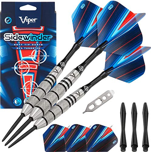 Viper by GLD Products Sidewinder 80% Tungsten Steel Tip Darts, 21 Grams,Black,23-1801-21