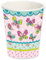8 Papp-Becher* SCHMETTERLINGE * TapirElla für Party und Geburtstag // Kindergeburtstag Kinder Feier Fete Set Mädchen Rosa Pink Unicorn Magie Blumen Pappbecher