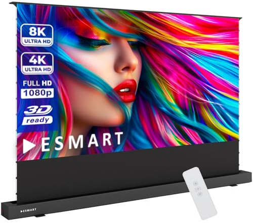ESMART Expert FSX ALR Schermo a tensione CBSP 287 cm Immagine 266 x 149 cm (120) 16:9 | Telecomando senza fili | Schermo per proiettore a pavimento motorizzato Home Cinema ad alto contrasto - Nero