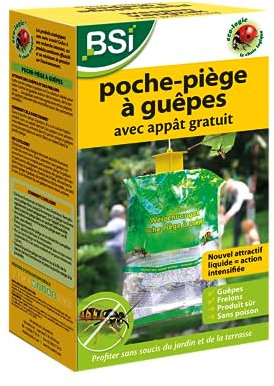 BSI - Poche-Piège A Guêpes Et Frelons - Adapté Aux Frelons Asiatiques - Naturel - Avec Appât