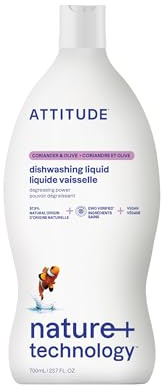 Attitude Dishwashing Liquid, Coriander & Olive 23.7 oz