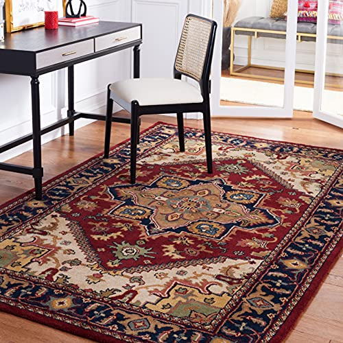 SAFAVIEH Area Rug 3x5 - Heritage Collection - Red, Handmade Wool, Traditional Oriental Medallion Design, Ideal for Living Room, Bedroom, Dining Space (HG625A)