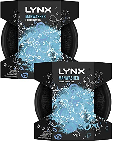 Lynx Manwasher Exfoliates and Gently Cleans Shower Tool for Smoother Skin 2 pc