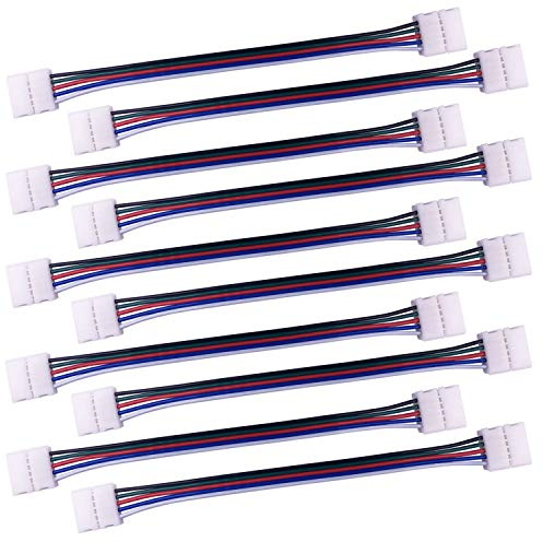 LITAELEK 10pcs RGBW LED Strip Cable Conector para 12mm de Ancho SMD 5050 RGBW LED Strip Conector de Tira LED Adaptador de Cinta LED para Conectar 2 RGBW LED Tiras Junto -17cm de Largo