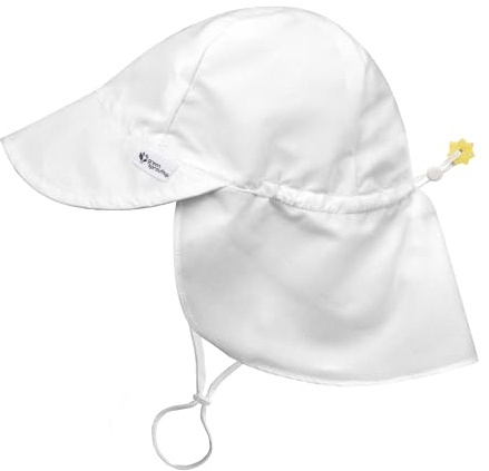 i play. Baby Flap Sun Protection Swim Hat, White, 0-6 Months
