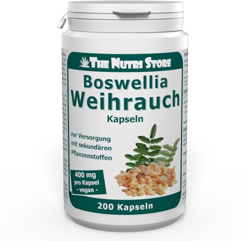 Weihrauch Boswellia Extrakt 400 mg Kapseln 200 Stk. - Nahrungsergänzungsmittel zur Versorgung mit sekundären Pflanzenstoffen