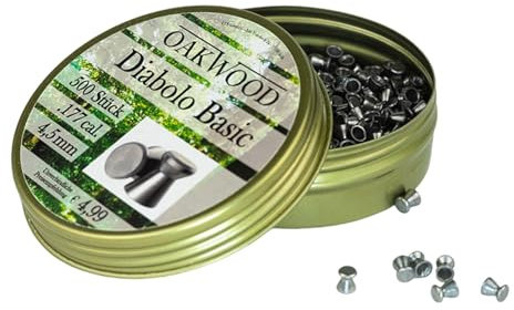 500 SCHUSS OAKWOOD Basic DIABOLOS- LUFTGEWEHRKUGELN - 4,5MM - Made for Germany DRUCKLUFTWAFFEN IM KAL: 4,5 DIABOLO GEEIGNET