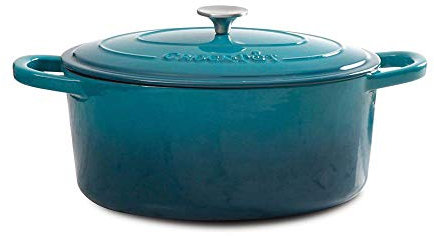 Crock-Pot Artisan Dutch Oven aus emailliertem Gusseisen, rund, 5 Quart, Blaugrün/Ombre