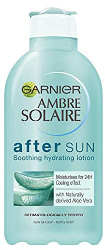 Garnier Ambre Solaire After Sun Beruhigende und feuchtigkeitsspendende Lotion mit natürlicher Aloe Vera, 200 ml