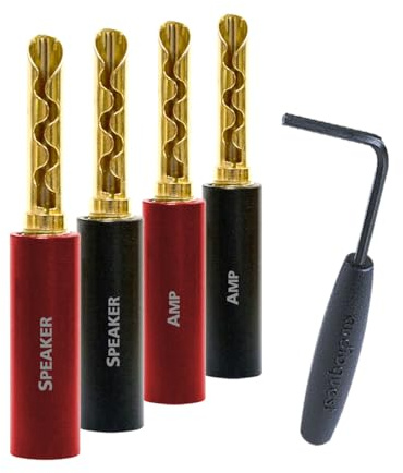 Audioquest SureGrip 100 BFA/Banana Plugs Pack of 8 Gold