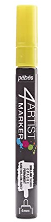 Pebeo 4Artist Marker, Oil Paint Marker, 4 mm - Yellow