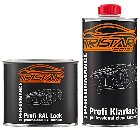 TRISTARcolor RAL 1035 Perlbeige Perl Autolack seidenmatt Dose inkl. Klarlack 1,0 Liter / 1000 ml