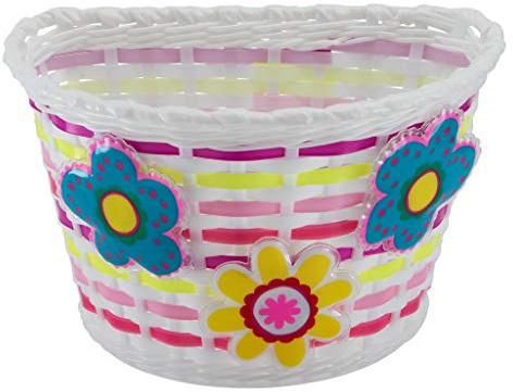 Schwinn Bike Basket for Kids With Light-Up Flowers, Front Handlebar, Bicycle Accessories for Boys and Girls, Fits Most Bikes