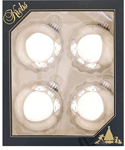 Krebs Glas Lauscha Kugeln Silber Uni 8cm