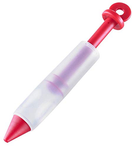 Westmark Dekorierstift/Dekorierspritze für Backwaren, Länge: 14,8 cm, Silikon/Kunststoff, Silikon, Transparent/Rot, 31112280