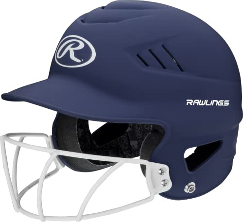 Rawlings | COOLFLO HIGHLIGHTER Batting Helmet | Face Guard Included | One Size Fits Most 6 1/2-7 1/2 | Matte Navy