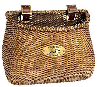 Nantucket Bicycle Basket Co. Lightship Collection Adult Bicycle Basket, Classic/Tapered, Stained